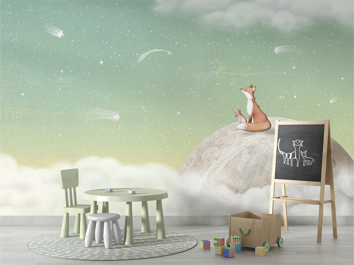 Fox on the Moon - Green - Image 2